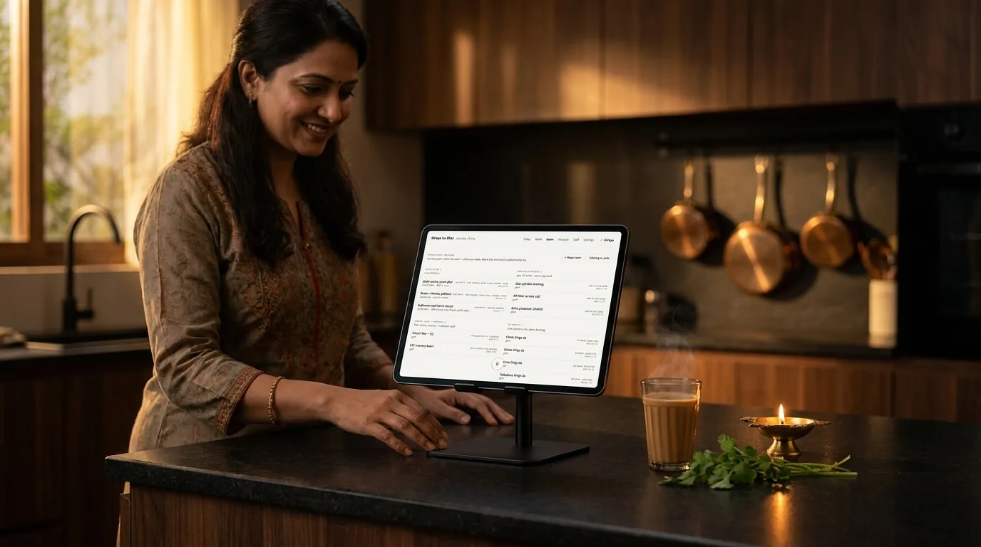 Ghar ke kaam ki poori list, apne waqt par yaad rakhi hui